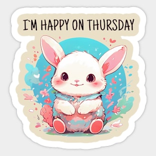 Happy thursday rabbit Sticker